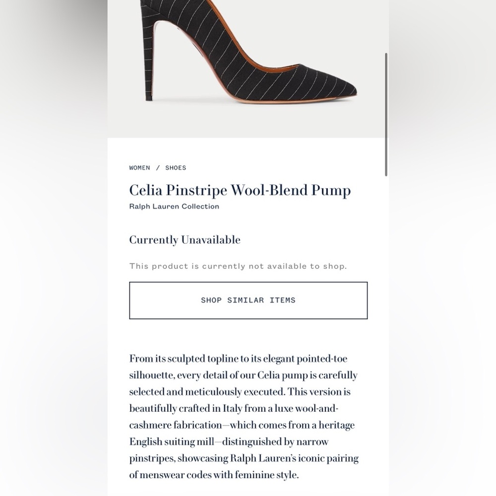 Ralph Lauren Celia Pinstripe Wool Pump - Picture 3 of 10